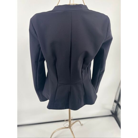 REBECCA TAYLOR Black Peplum Jacket Hook Eye Closure Blazer Women’s Size 6 - Picture 13 of 13